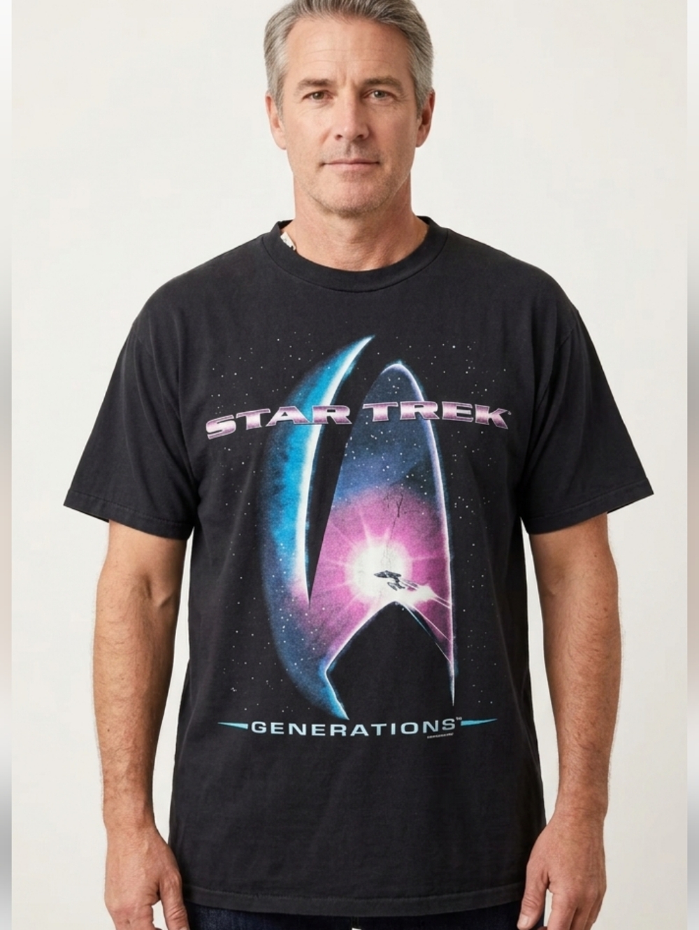 Vintage* Star Trek Generations Shirt* Men’s* XL*1994*Black*SINGLE STITCH* EUC